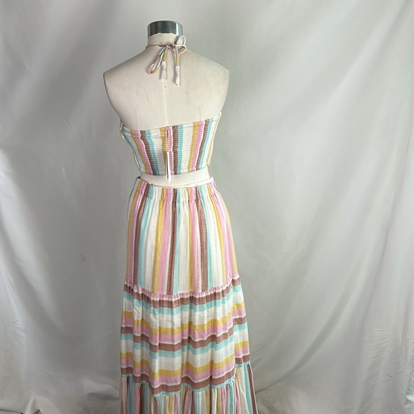 L Space Nwt Multi Striped Crop Halter Top 
 Multi Striped Peasant Maxi Skirt - Picture 6 of 9